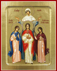 Икона Веры, Надежды, Любови и матери их Софии, святых мучениц (на дереве): 125 х 160.
