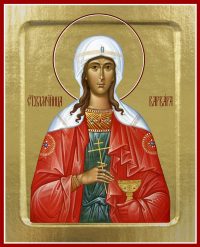 Икона Варвары, великомученицы (на дереве): 125 х 160.