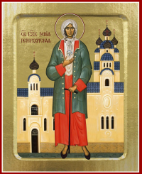 Икона Ксении Петербургской, блаженной (в кителе) (на дереве): 125 х 160.