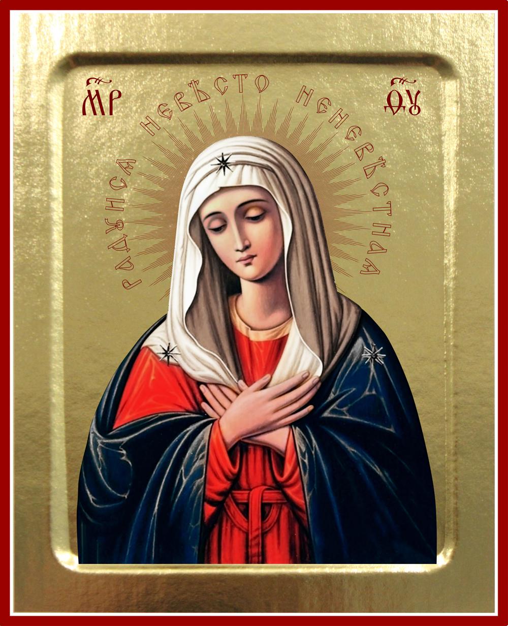 Икона Пресвятой Богородицы, Умиление (на дереве): 125 х 160.