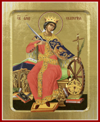 Икона Екатерины, великомученицы (сидящая) (на дереве): 125 х 160.
