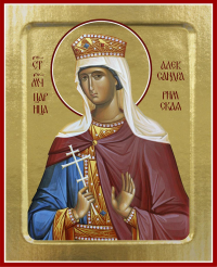 Икона Александры Римской, мученицы (на дереве): 125 х 160.