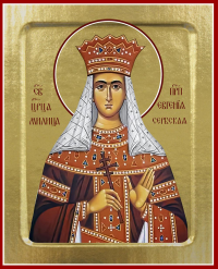 Икона Милицы (Евгении) Сербской, царицы (на дереве): 125 х 160.