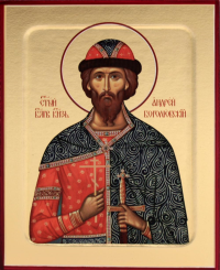 Икона Андрея Боголюбского, св. блгв. князь (на дереве): 125 х 160.