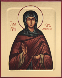 Икона Киры Македонской, преподобной (на дереве): 125 х 160.