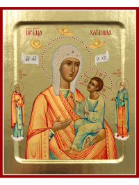 Икона Пресвятой Богородицы, Хлебная (оранжево-белая) (на дереве): 125 х 160.