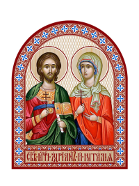 Икона аркой Адриан и Наталия, святые мученики (на дереве): 95 х 120.