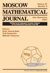 Moscow Mathematical Journal № 3/2021. ---