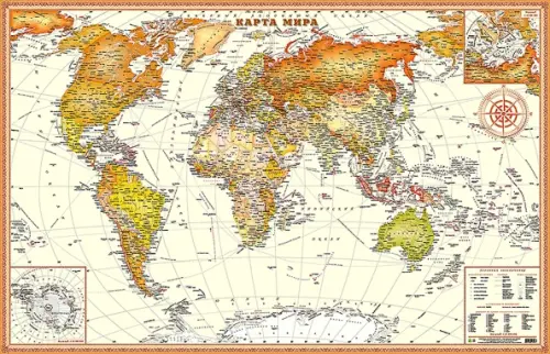 Интерьерная карта Мира (Экодизайн).