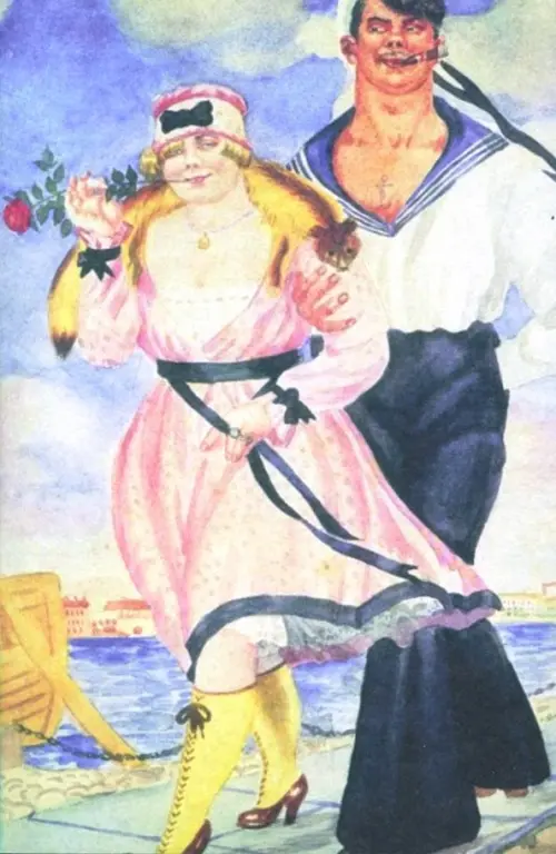 Блокнот. Кустодиев. Матрос и милая, А5, 40 листов.