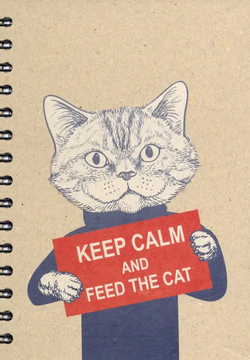 Скетчбук "Keep Calm and Feed the Cat".