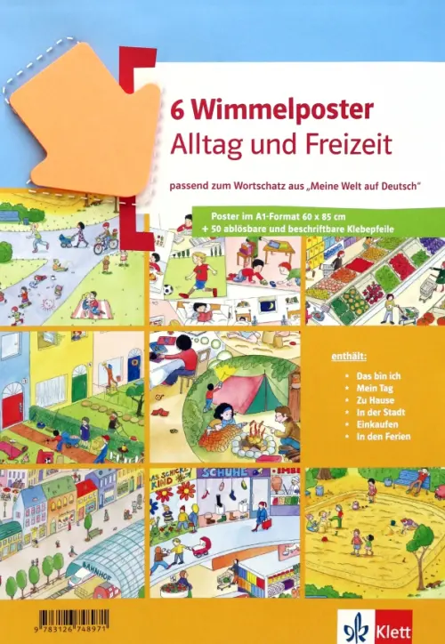 Wimmelposter Alltag und Freizeit. passend zum Wortschatz aus Meine Welt auf Deutsch. 6 Poster.