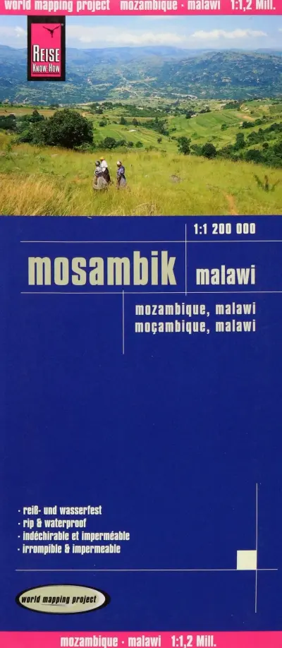 Mosambik. Malawi. 1:1 200 000.