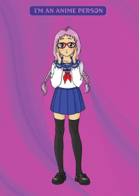 Блокнот. I'm an anime person (формат А4, мягкая обложка, круглые углы, блок в точку).