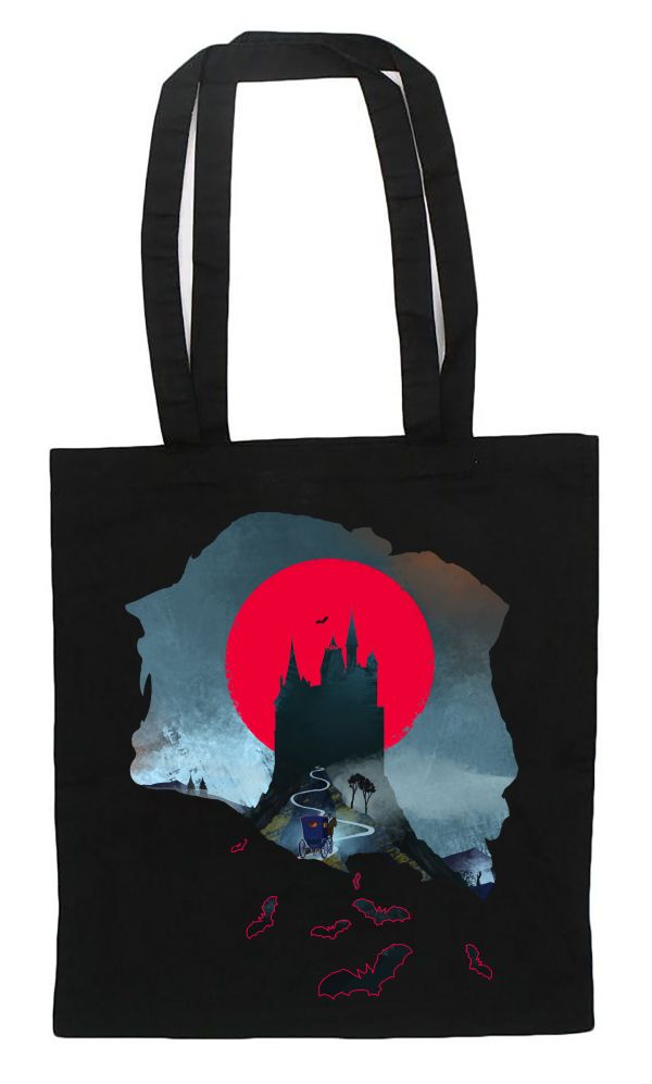 Сумка холщовая. "Замок Дракулы" (черная, 35х40 см).