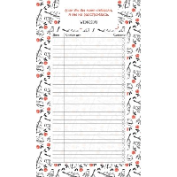 Блок для записей с отрывными листами (to-do list). Уэнсдей (11х19 см, 64 л., черно-белый)