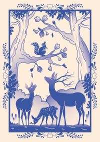 Нестерюк Д.Д.. Блокнот Жили-были. Гжель «Олененок» (формат А5, 144 стр., блинтовое тиснение, тонированный блок)