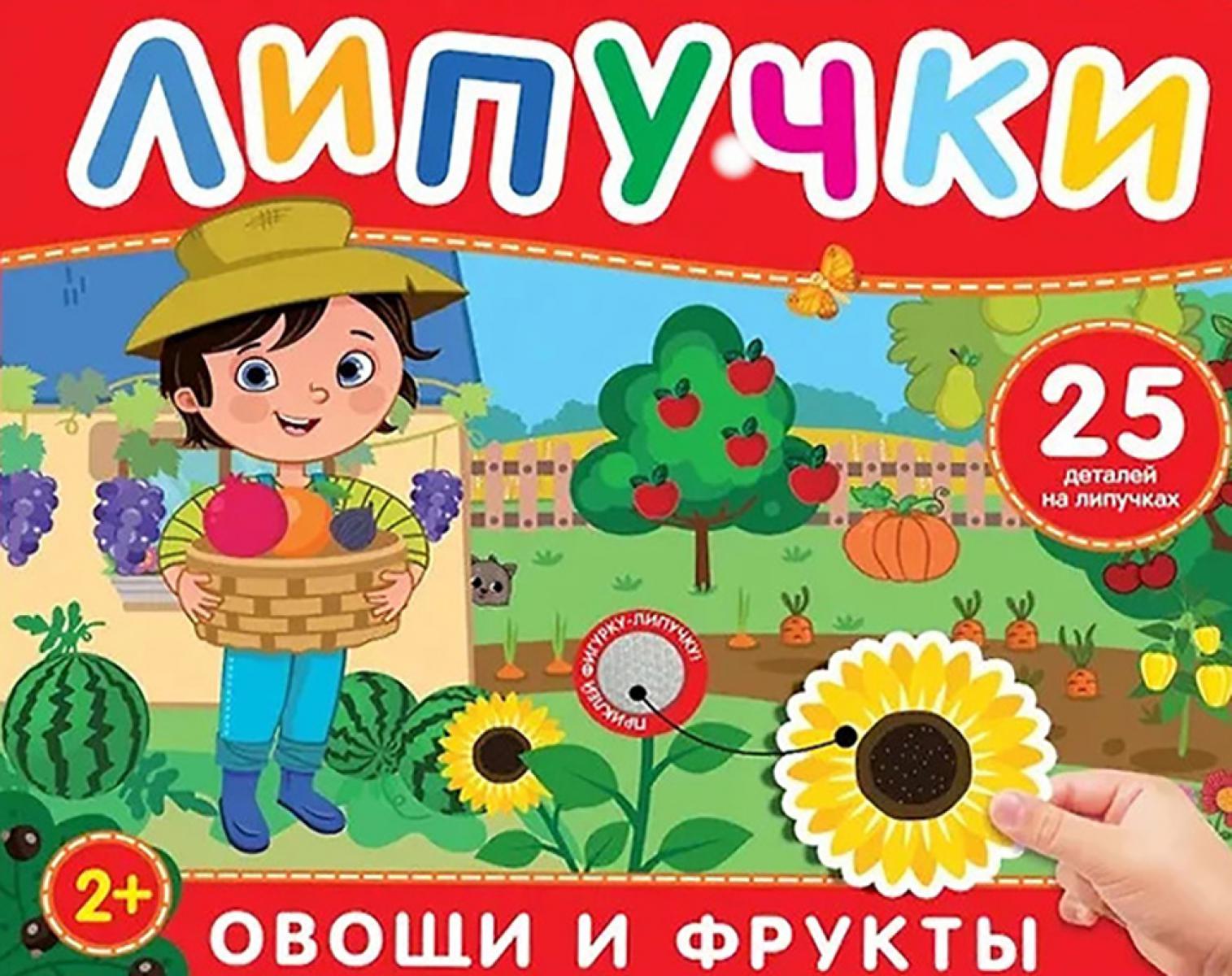 Овощи и фрукты: книга с липучками.