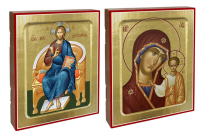 Венчальная пара: Икона Спаса Вседержителя; Икона Пресвятой Богородицы (комплект из 2-х икон)