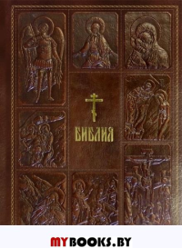 Библия. Книги Священного Писания Ветхого и Нового Завета, с параллельными местами, с цветными иллюстрациями, синодальный перевод, в кожаном переплете (с грифом РПЦ). <не указано>