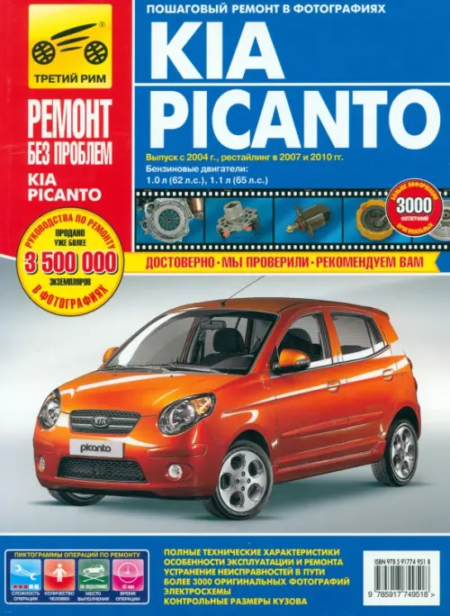 Kia Picanto 2004 г./2007 рестайлинг. Руководство по эксплуатации, техническому обслуживанию, ремонту.