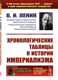 Хронологические таблицы к истории империализма. Ленин В.И.