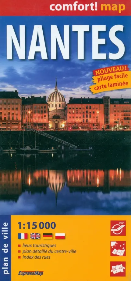Нант. Карта ламинированная 1:15 000.